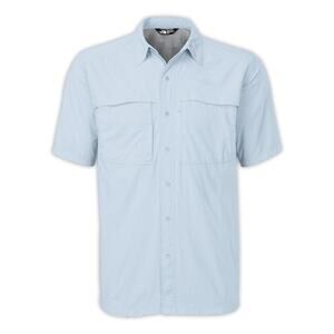 North Face Fishing Shirt Mens XXL Blue Rip Stop Short Sleeve Work Vented Camp